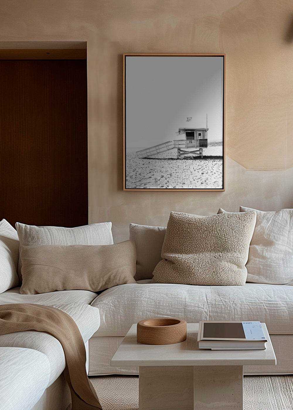 Beach hut BW