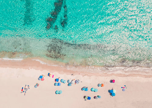 Arte paisagística: cena aérea da praia