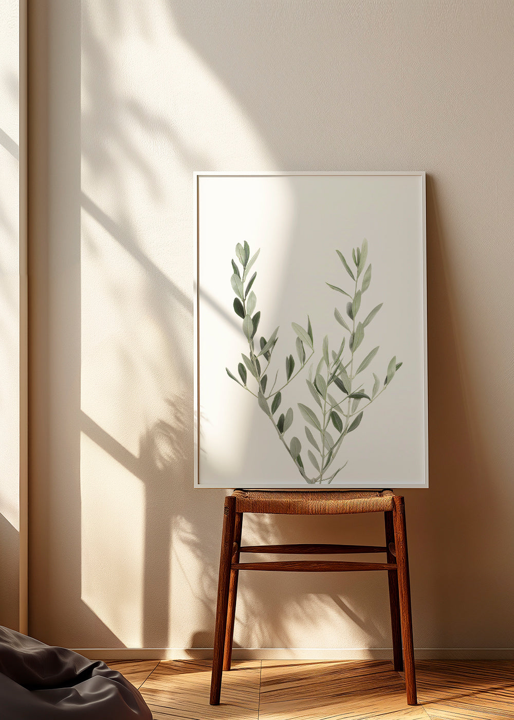 Estampa botânica ramo de oliveira minimal