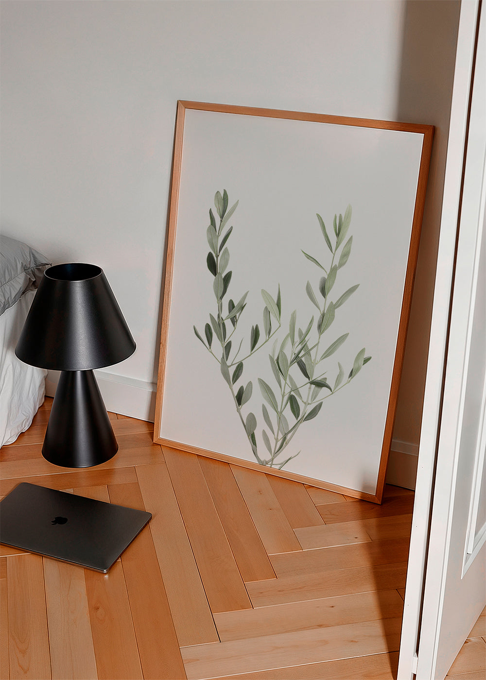 Estampa botânica ramo de oliveira minimal