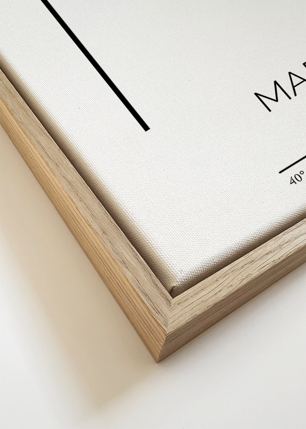Quadro cidade Madrid com tipografia M minimal