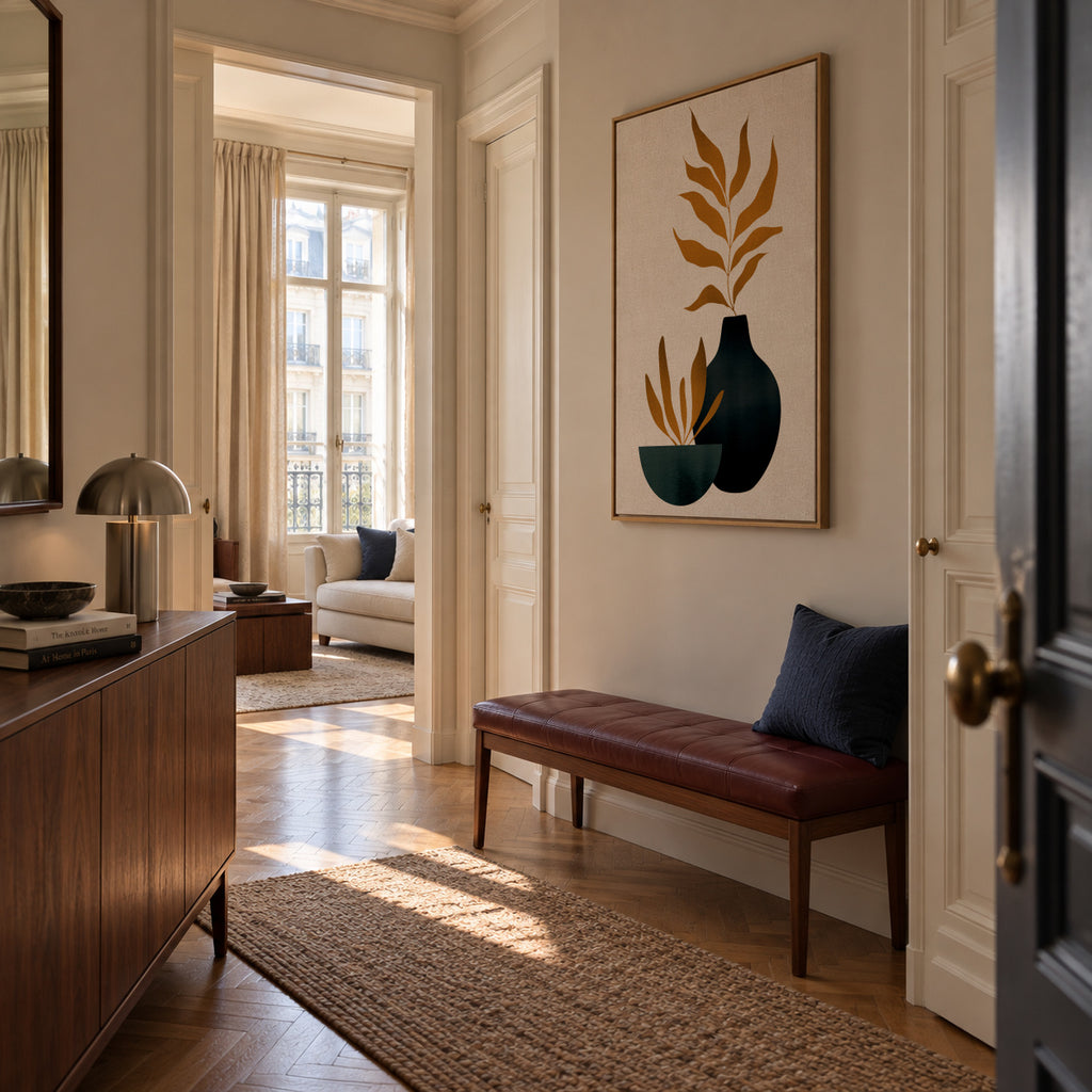 Autumn Flowers _ X - Framed canvas in an interior
