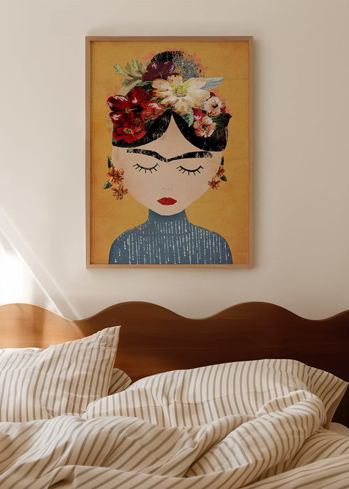 Ilustração Frida com coroa de flores