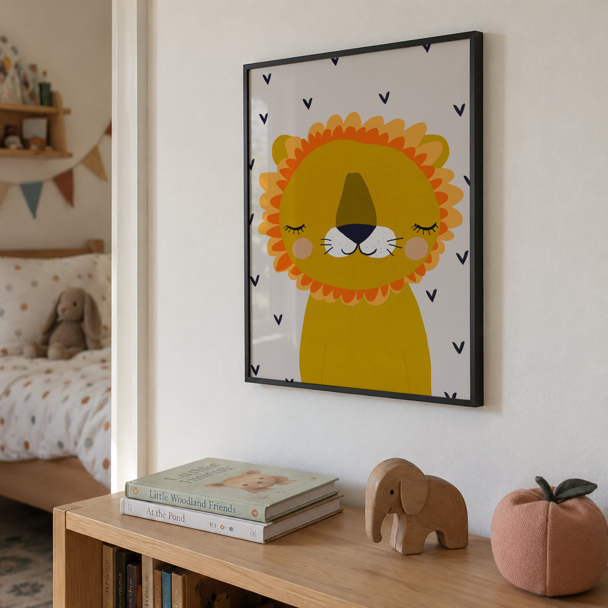 Little lion - Framed poster in an interior