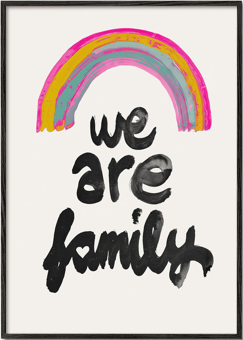 Ilustração 'We are family' arco-íris pintado