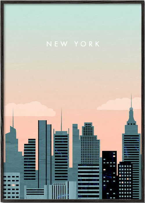 Poster de viagem New York skyline ilustrado