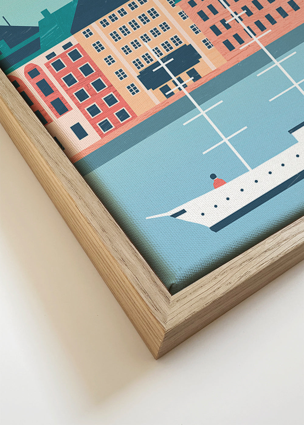 Poster Estocolmo com barcos ilustrados