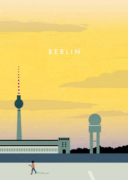 Poster de viagem Berlim skyline minimal