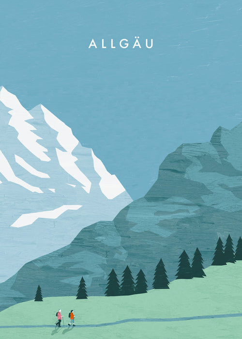 Quadro de paisagem Allgäu ilustrado