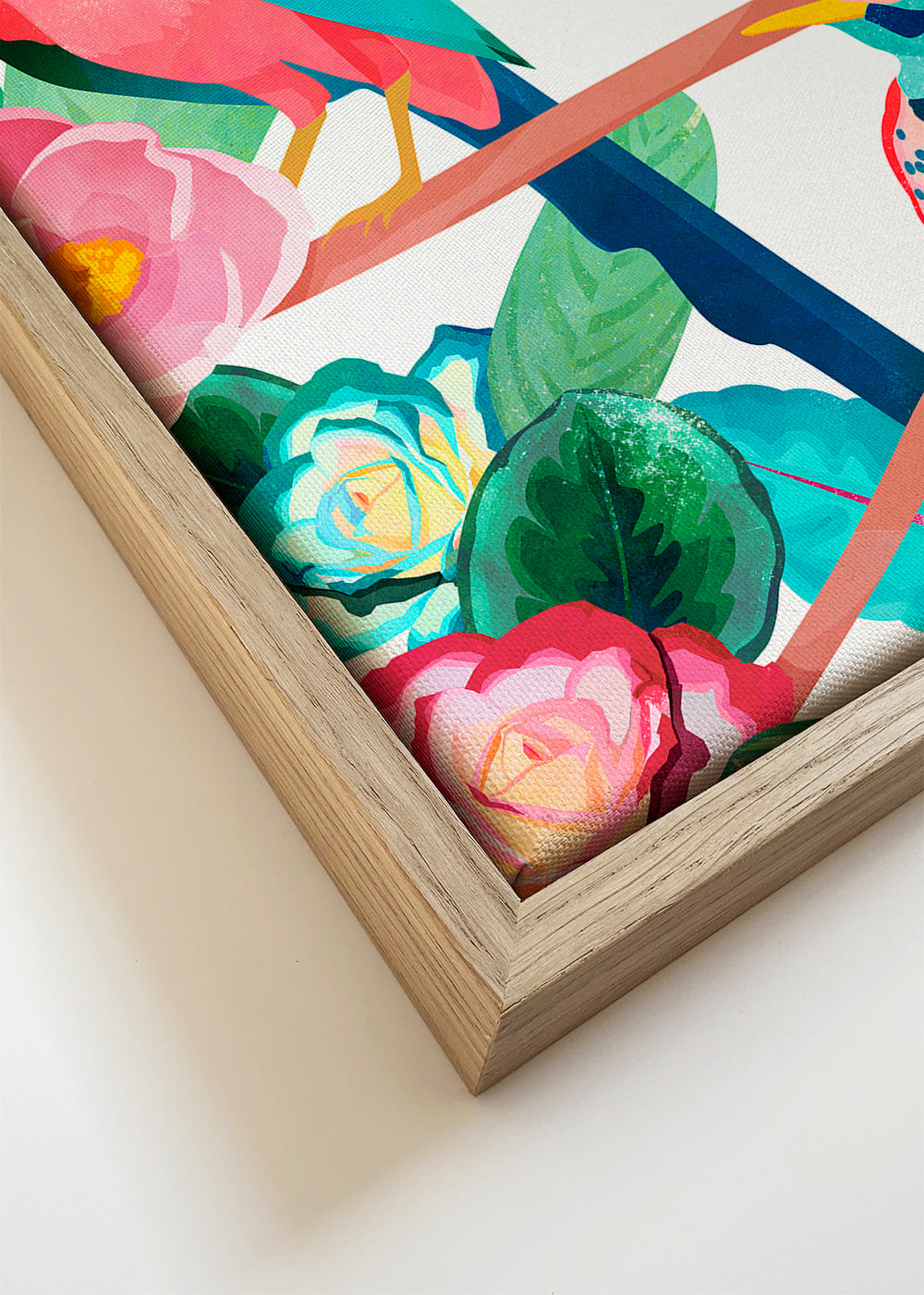 Ilustração de pássaros e flores em ramo