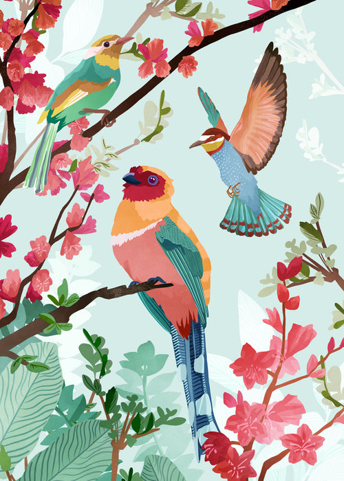 Birds of summer - Unframed art print