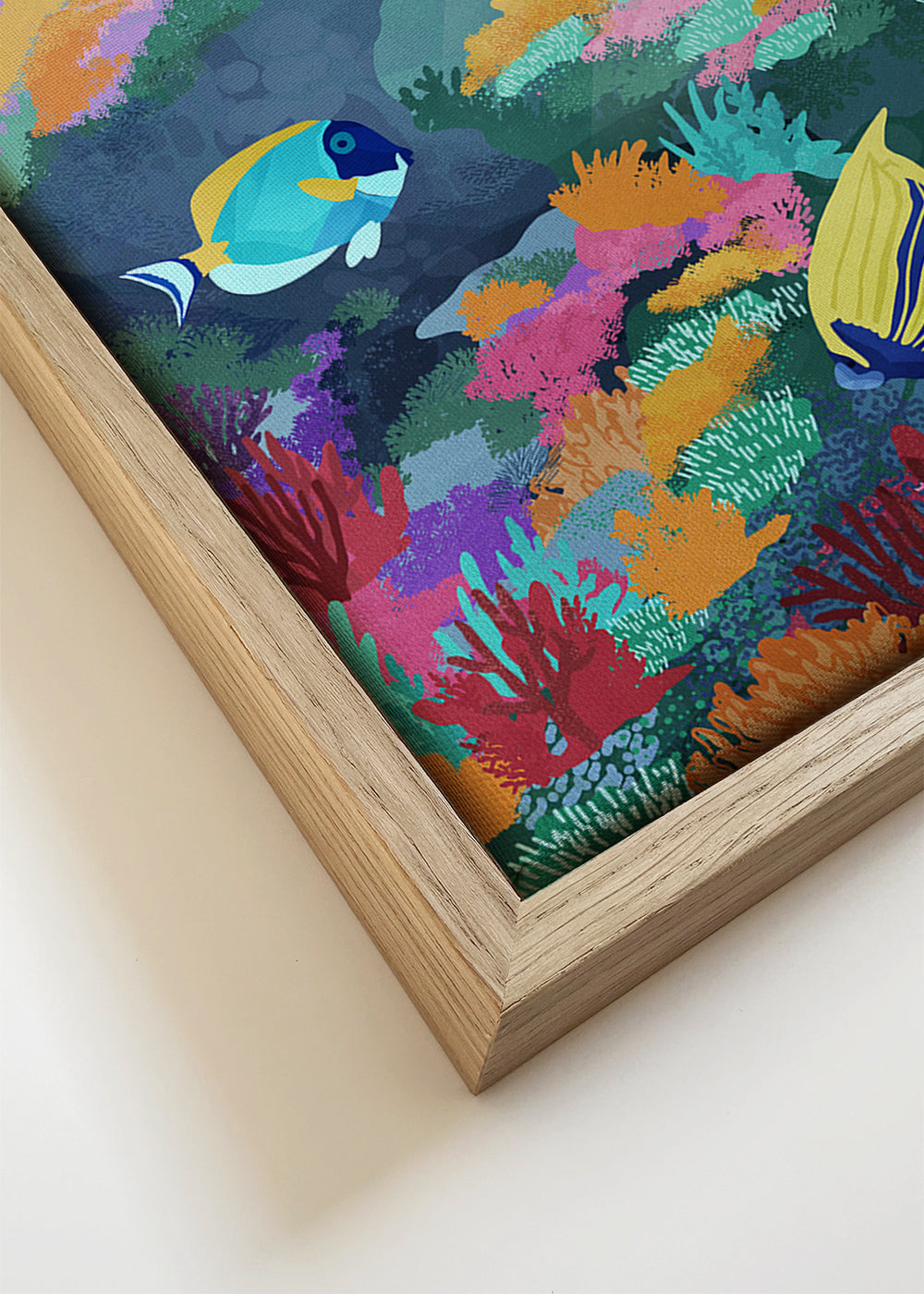 Arte para paisagem: recife de coral colorido