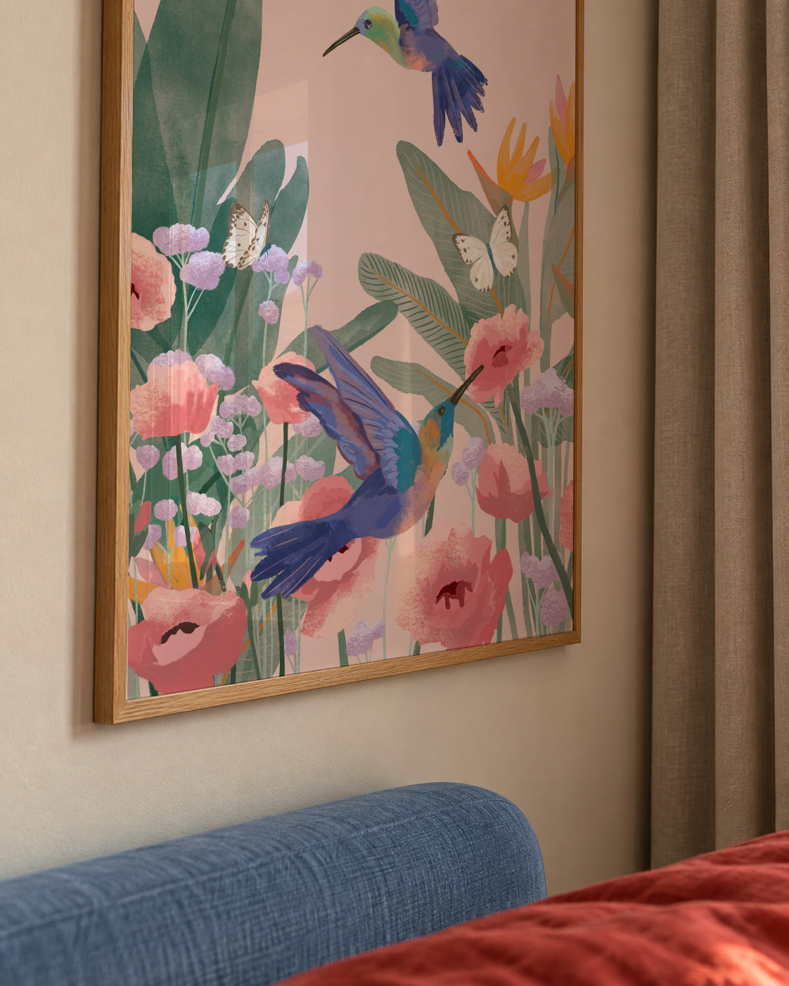 Hummingbirds - Framed poster detail