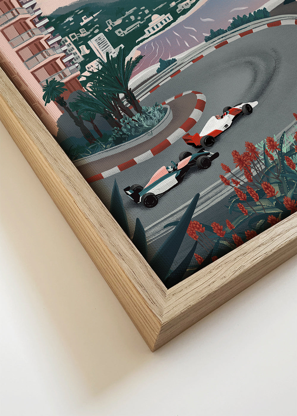 Quadro desportivo: curva costeira do circuito de Mónaco