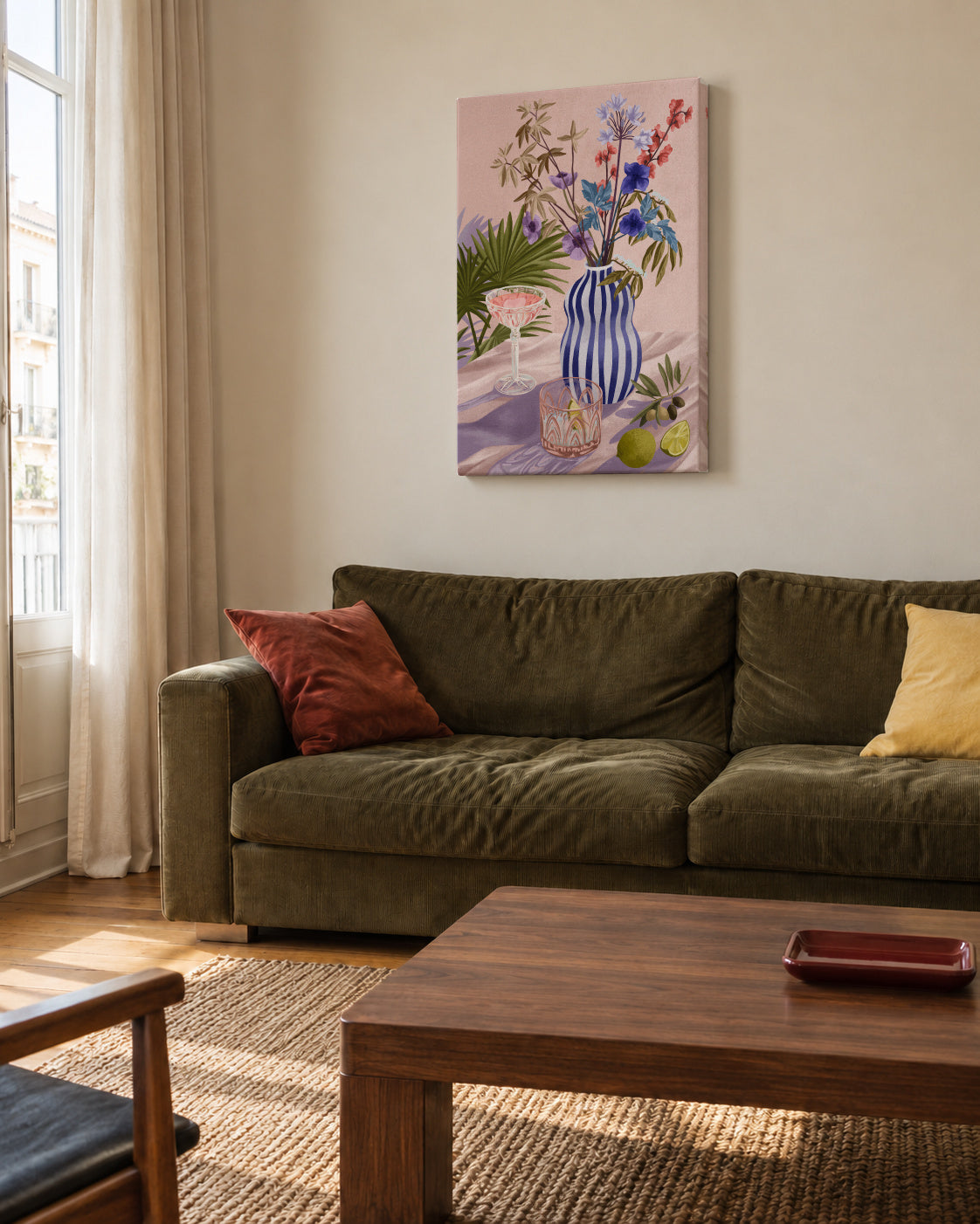 Lilac Summer - Unframed canvas in an interior
