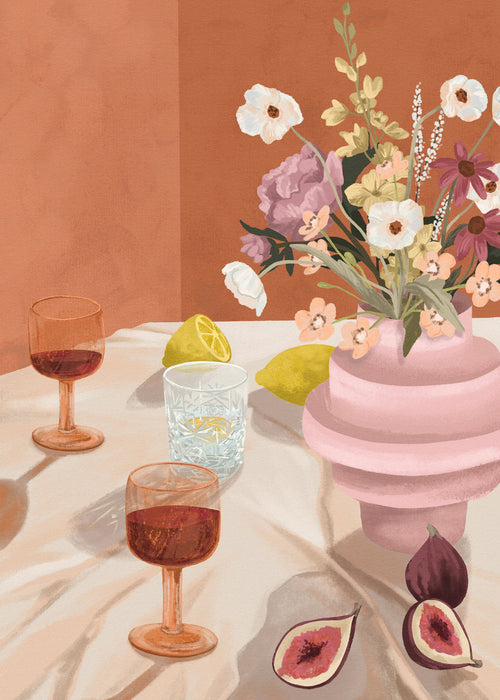 Arte para cozinha: naturezas-mortas florais com figos