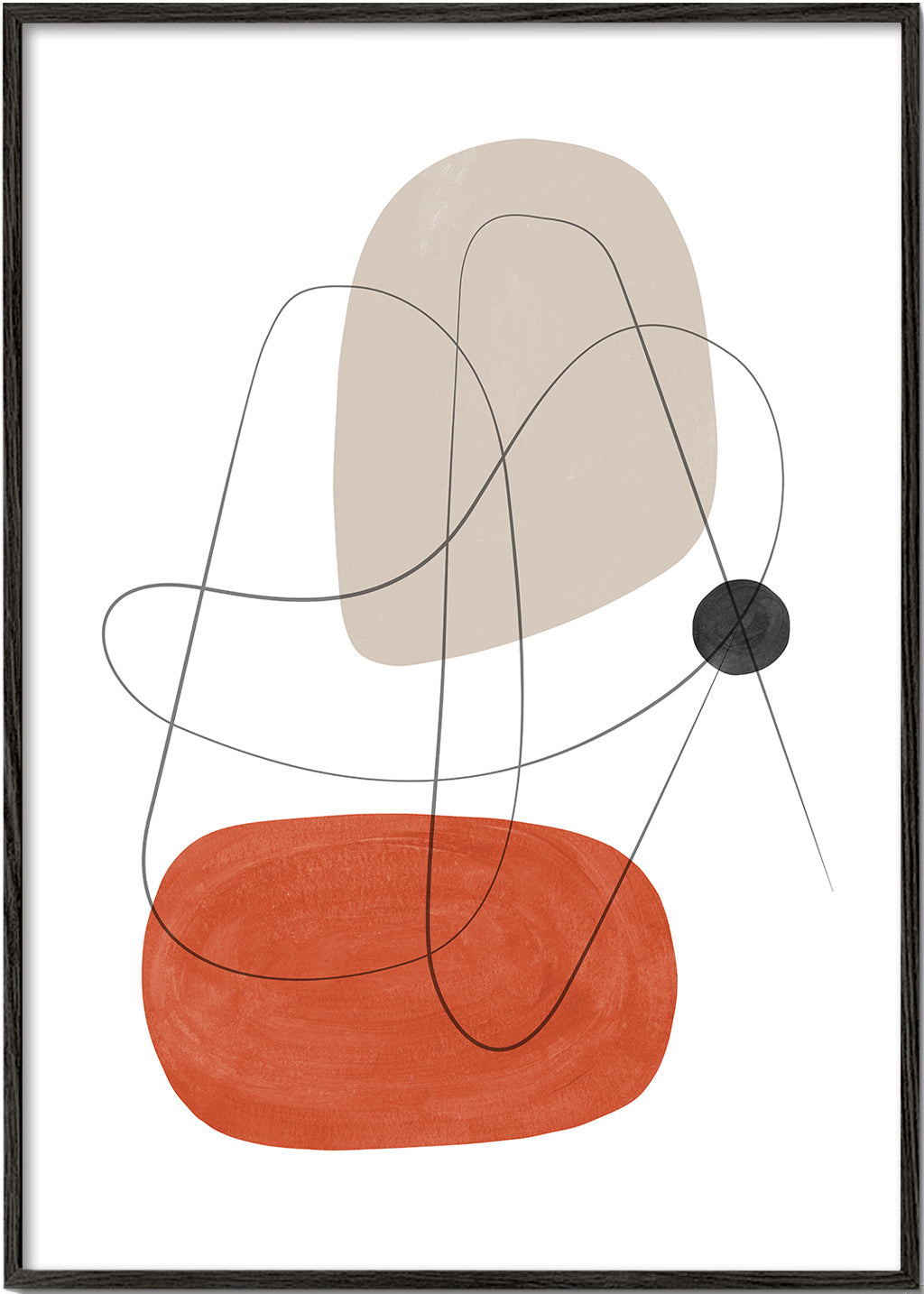 Quadro abstrato terracota e bege