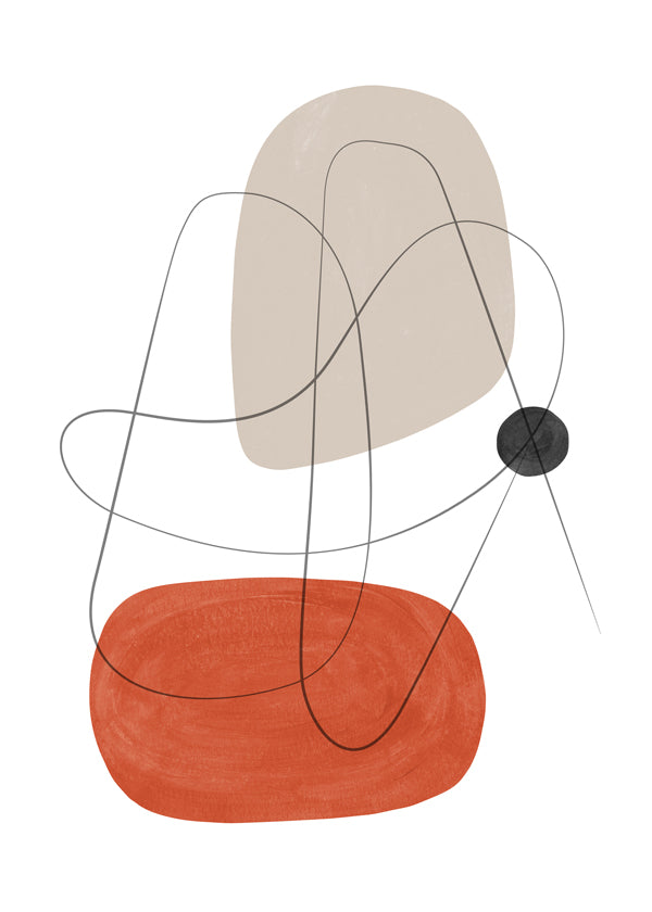 Quadro abstrato terracota e bege
