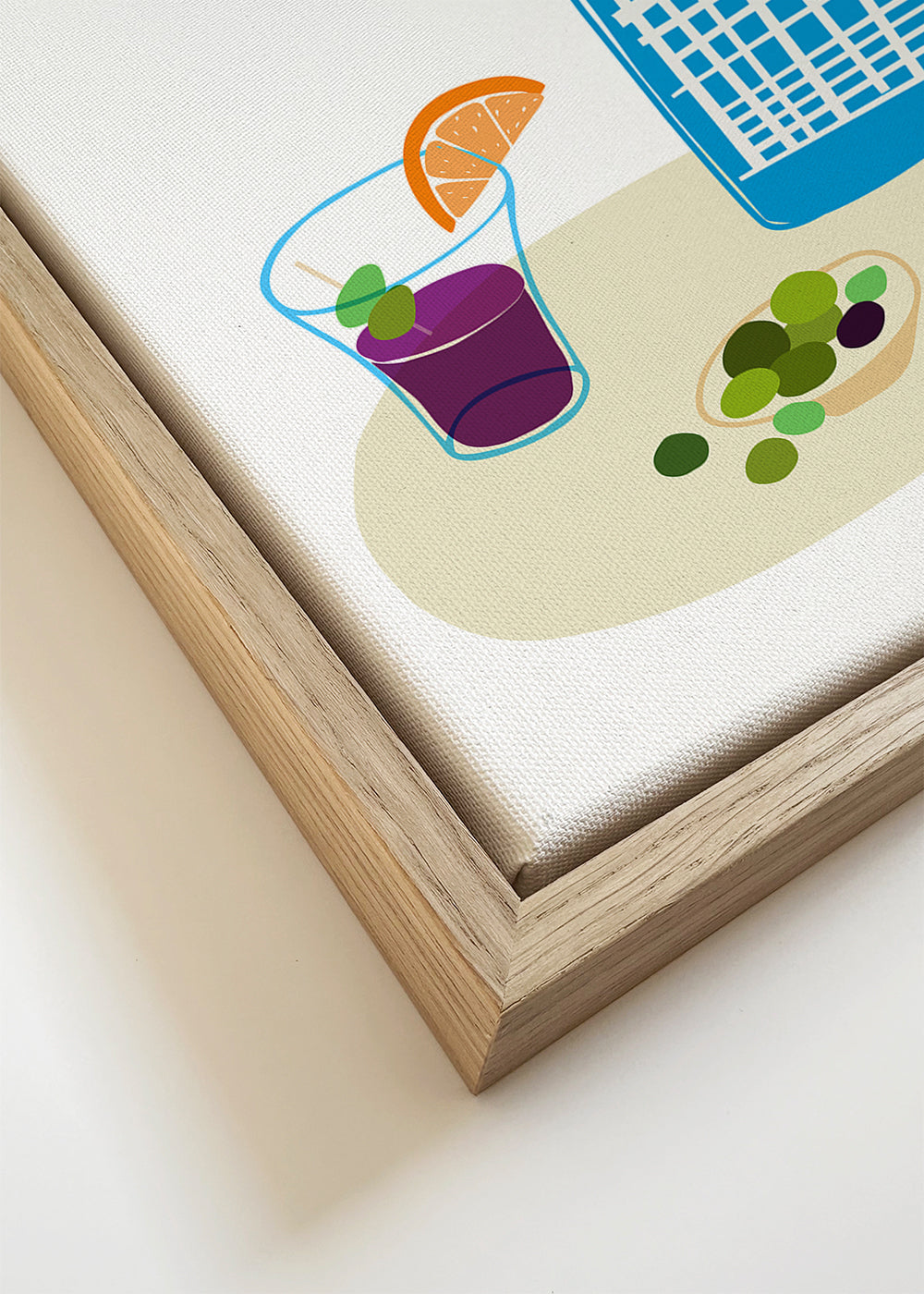 Arte para cozinha: sifão e copo de vermute ilustrados