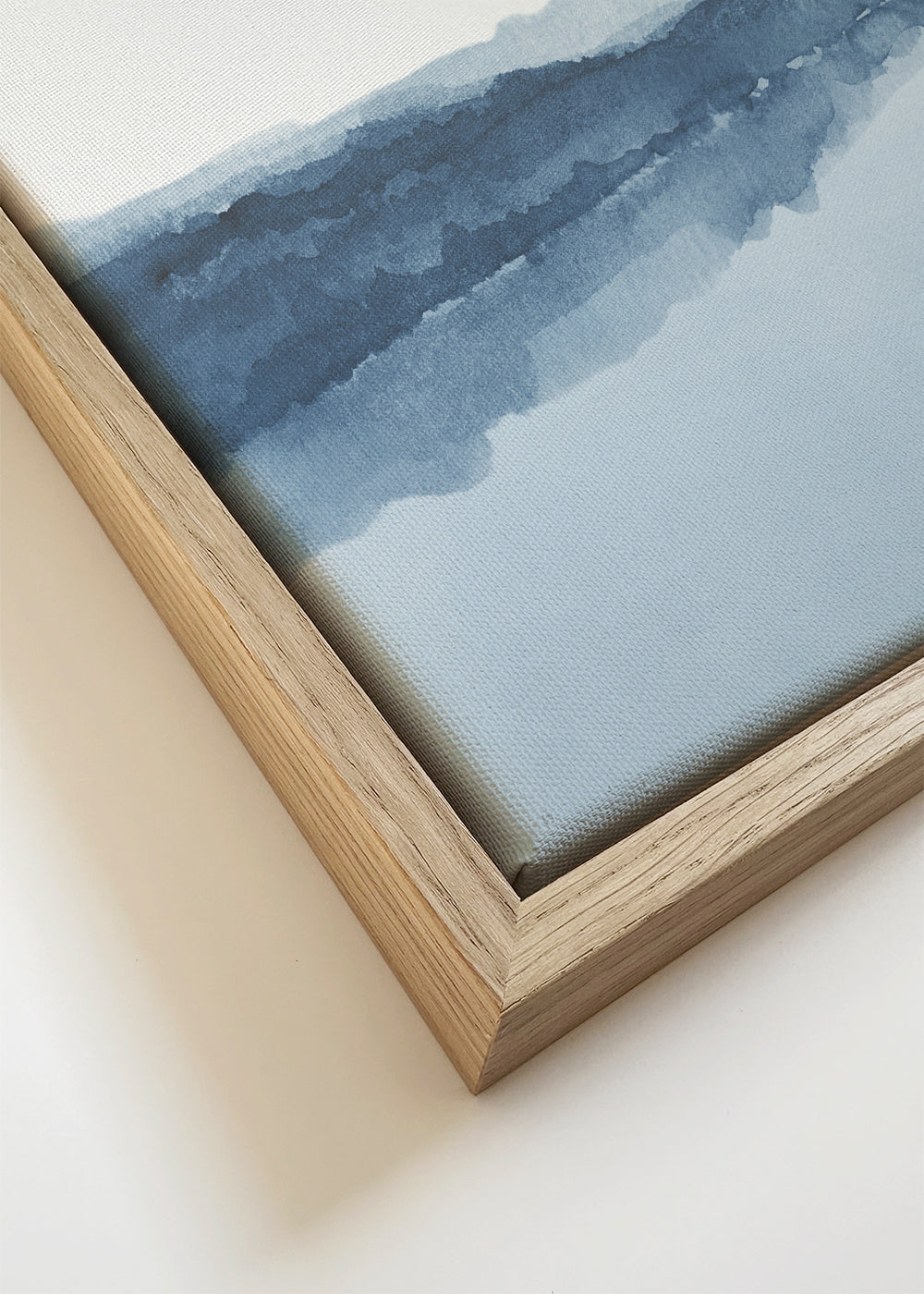Quadro aquarela paisagem lago e montanhas