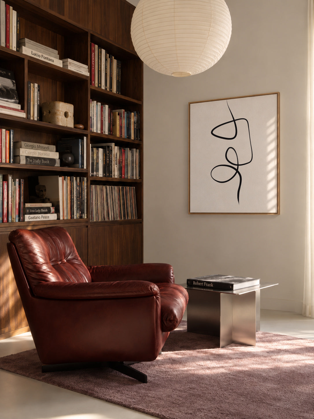 Ink Lines 2 - Framed canvas in an interior
