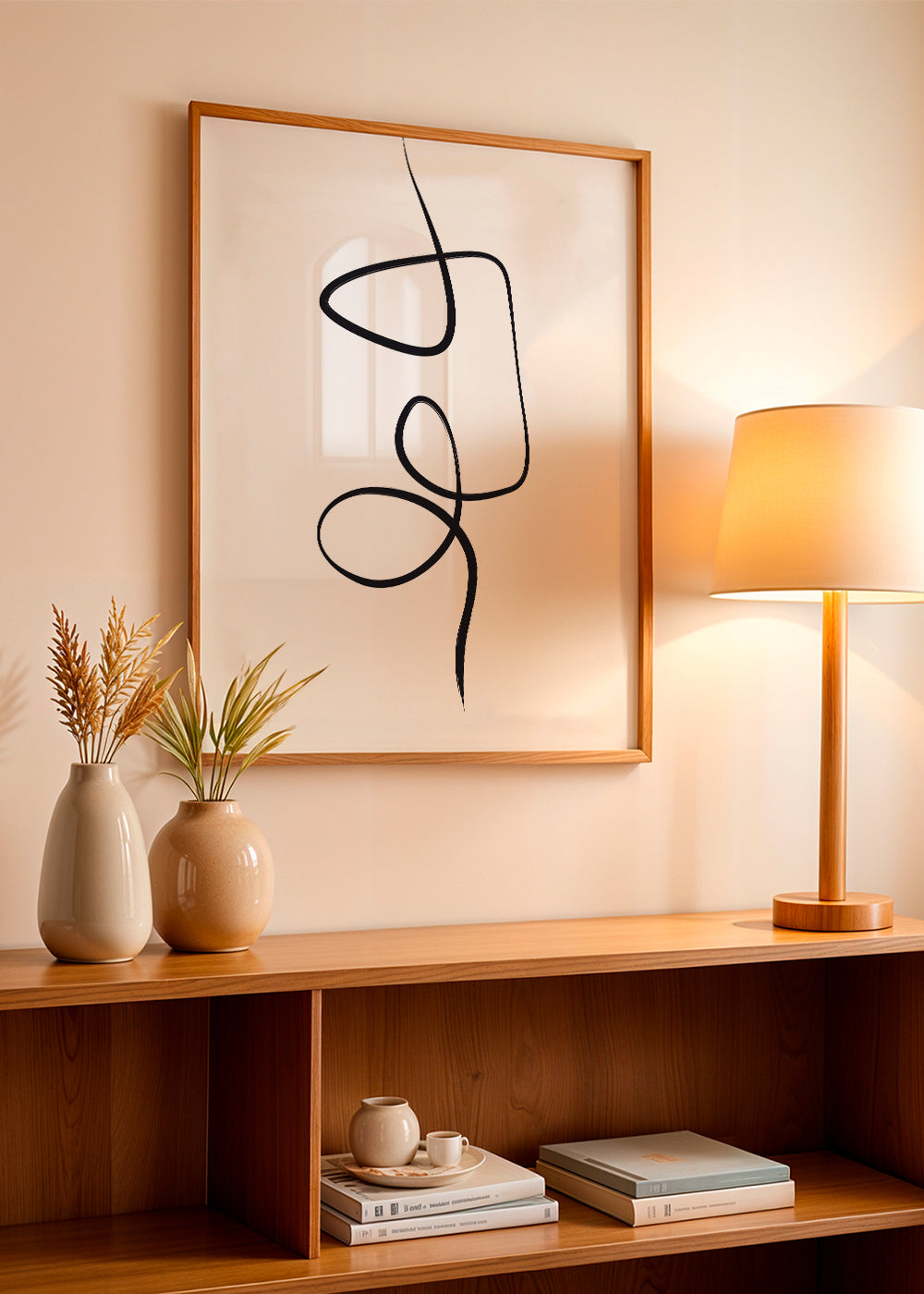 Arte preto e branco com traço linear vertical