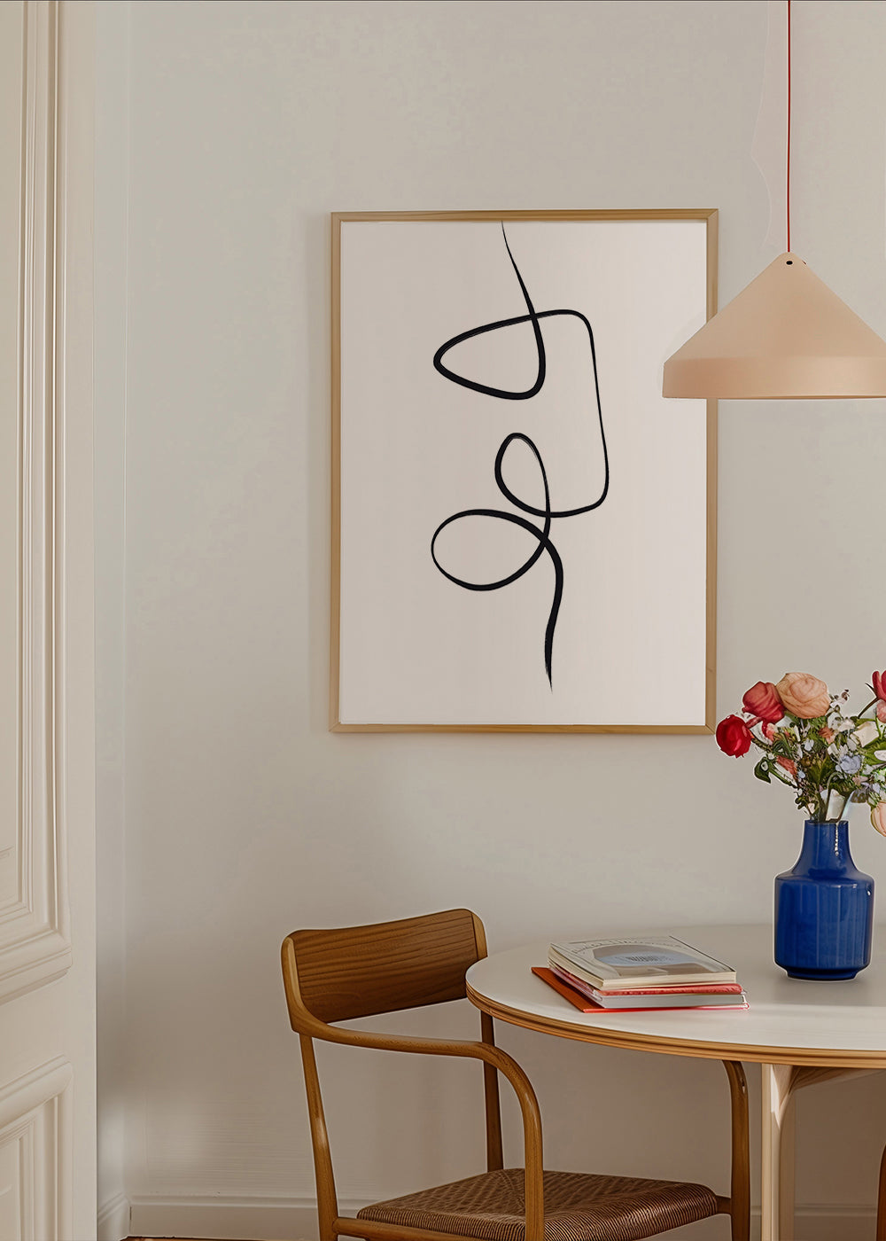 Arte preto e branco com traço linear vertical
