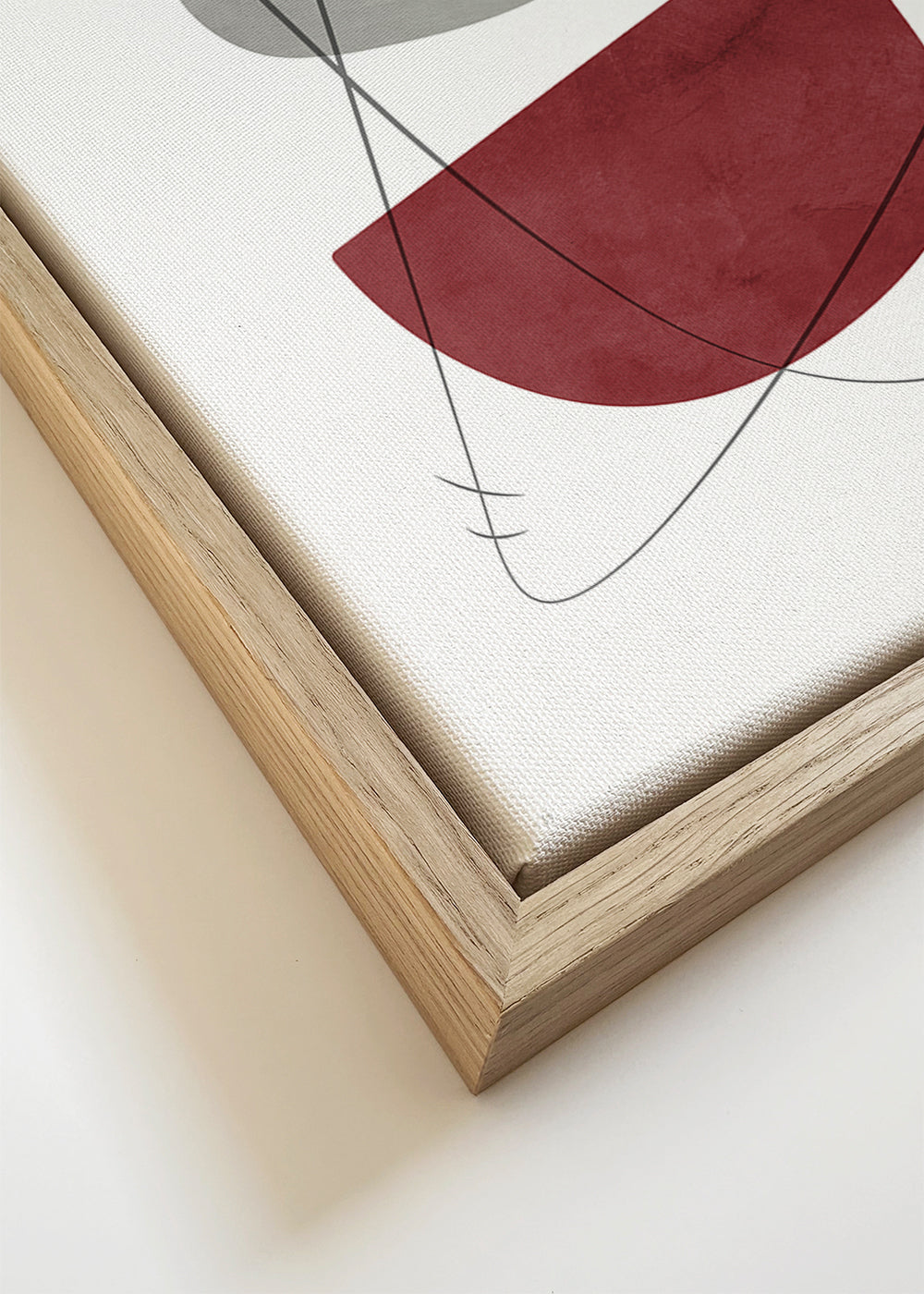 Obra abstracta com formas orgânicas e traço linear