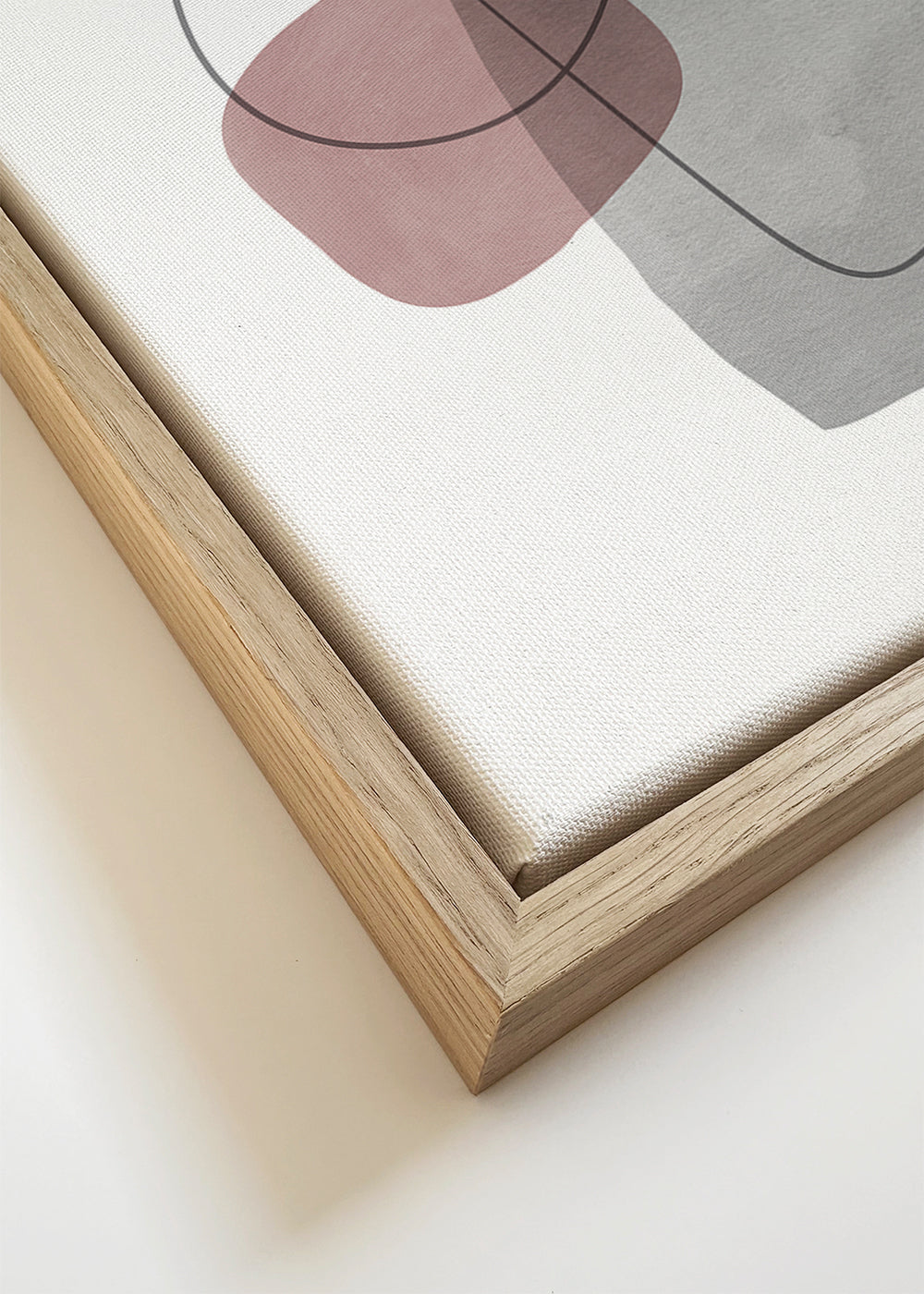 Obra abstrata com linhas gestuais e formas suaves
