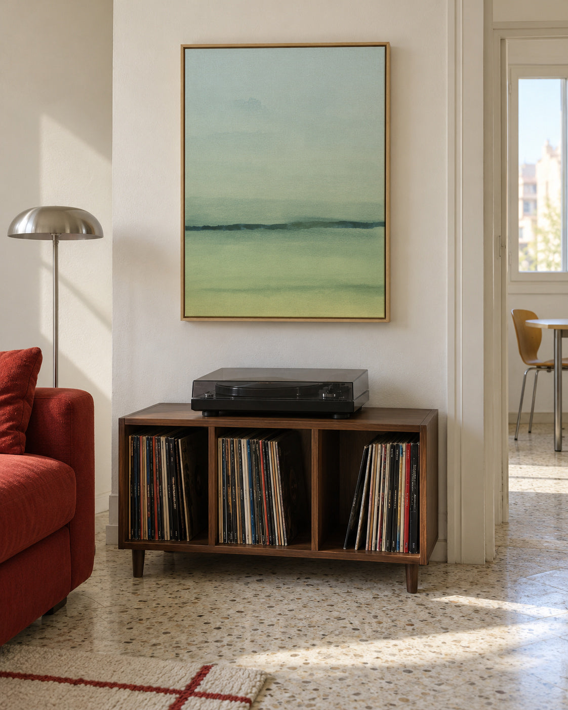 Watercolor Landscape N 6 - Framed canvas in an interior
