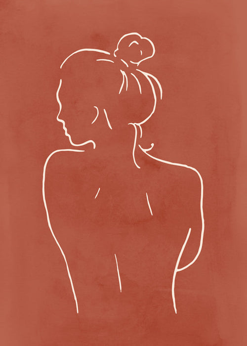 Ilustração linear de torso feminino sienna