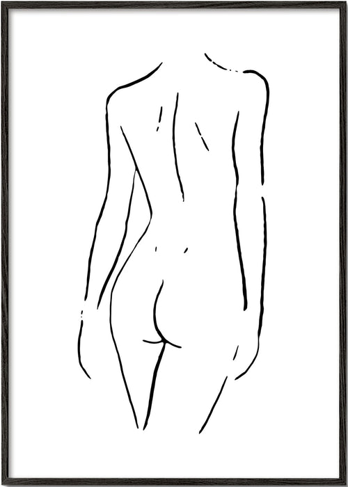 Ilustração minimal de corpo em traço