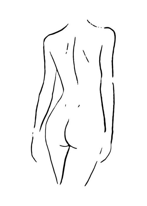 Ilustração minimal de corpo em traço