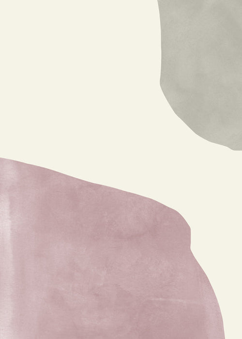 Arte abstrata em rosa pastel e cinza suave