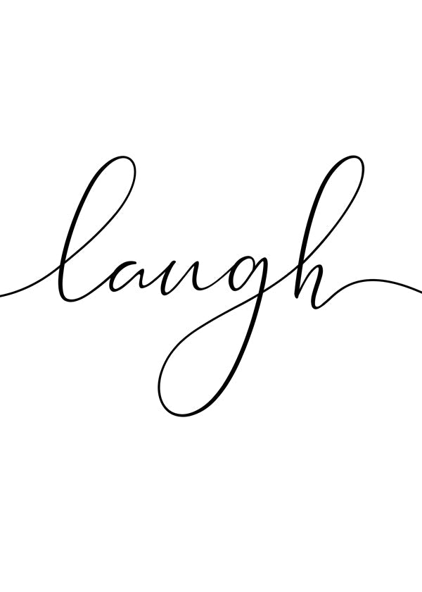 Quadro minimalista tipográfico 'laugh'