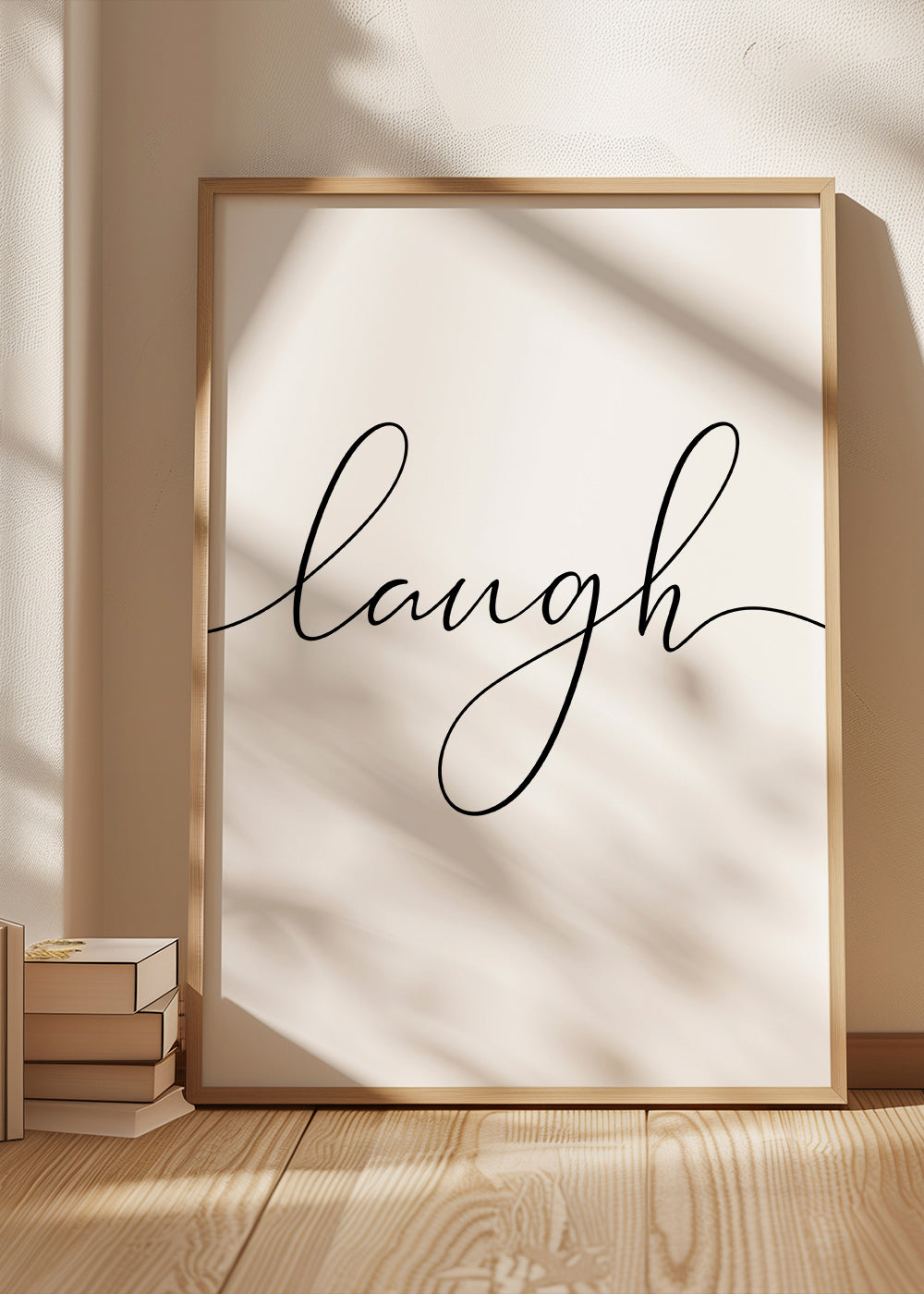 Quadro minimalista tipográfico 'laugh'