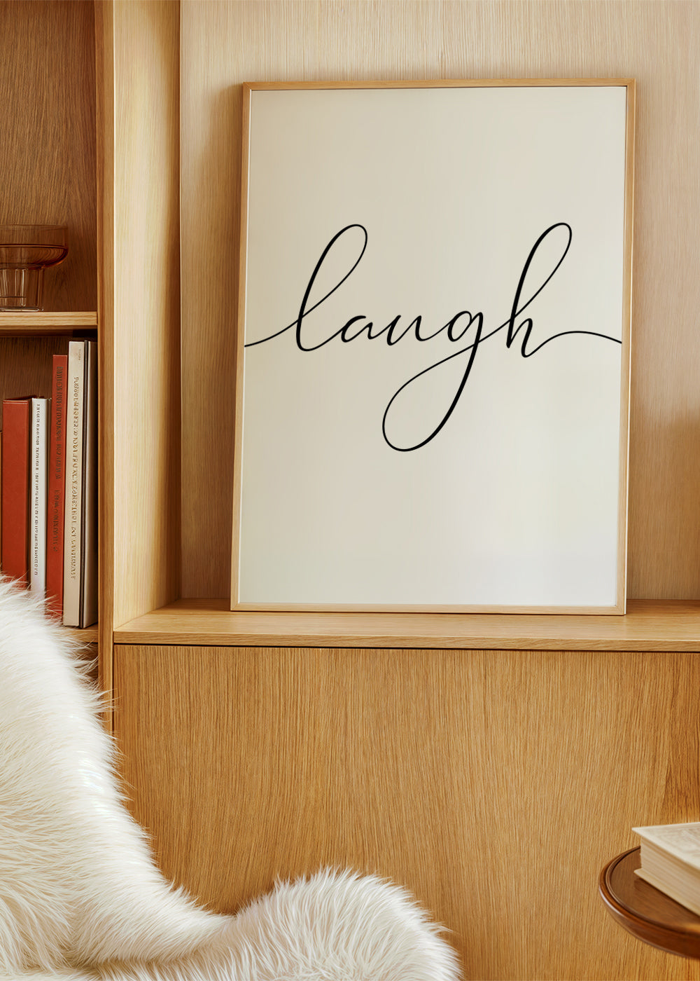 Quadro minimalista tipográfico 'laugh'