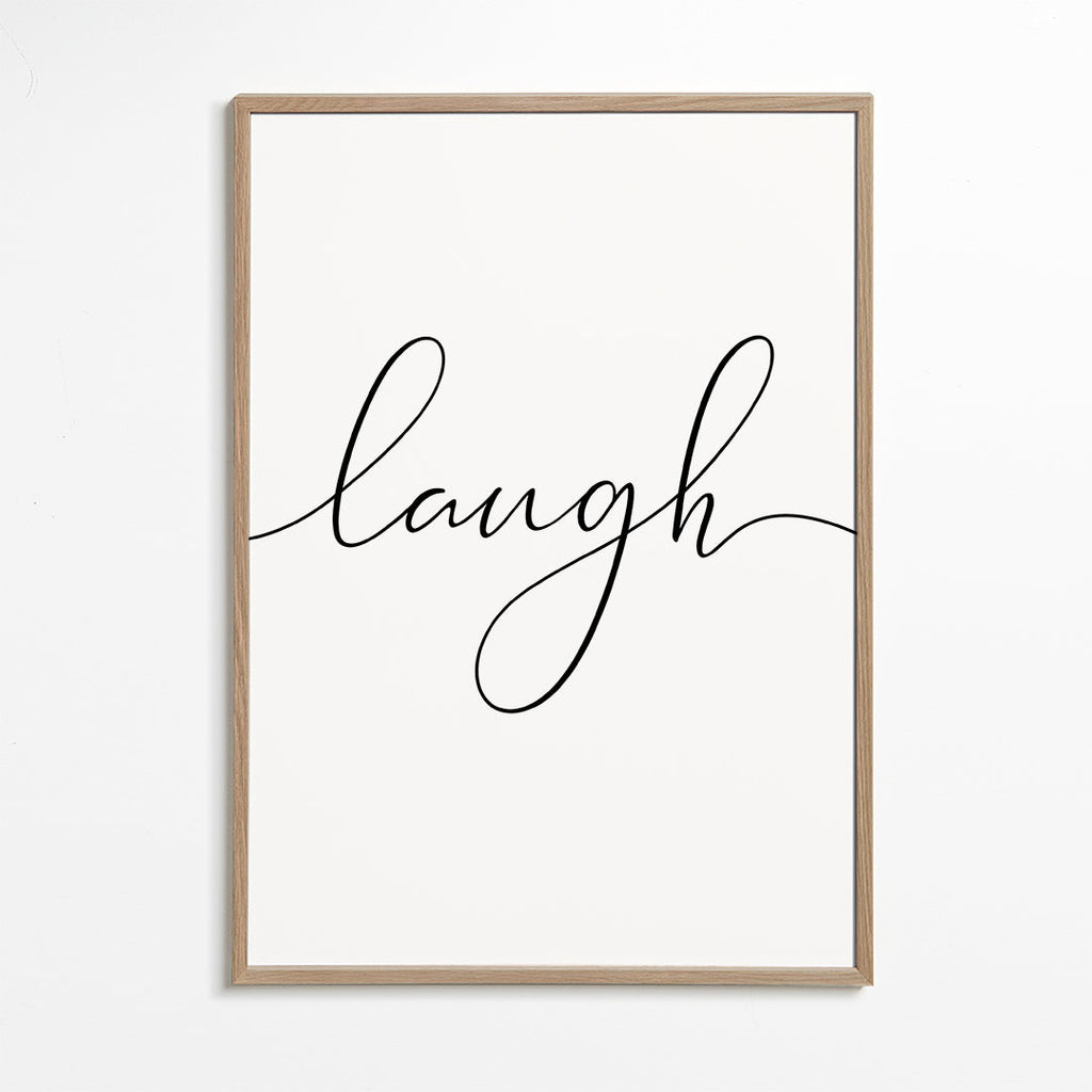 Quadro minimalista tipográfico 'laugh'