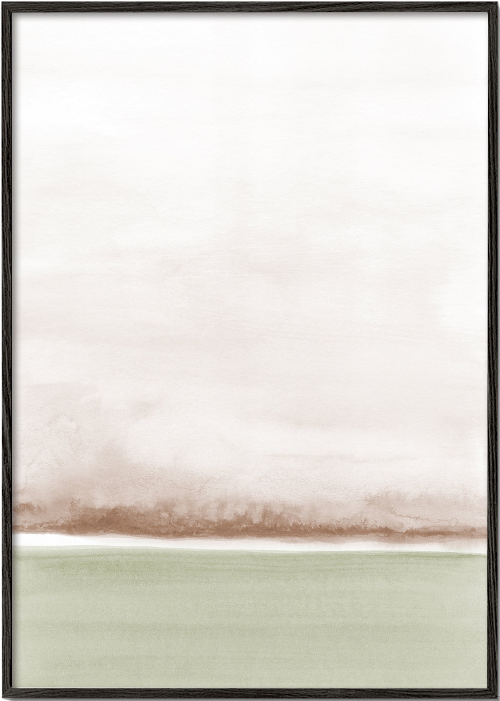 Quadro paisagem aquarela minimalista com horizonte suave