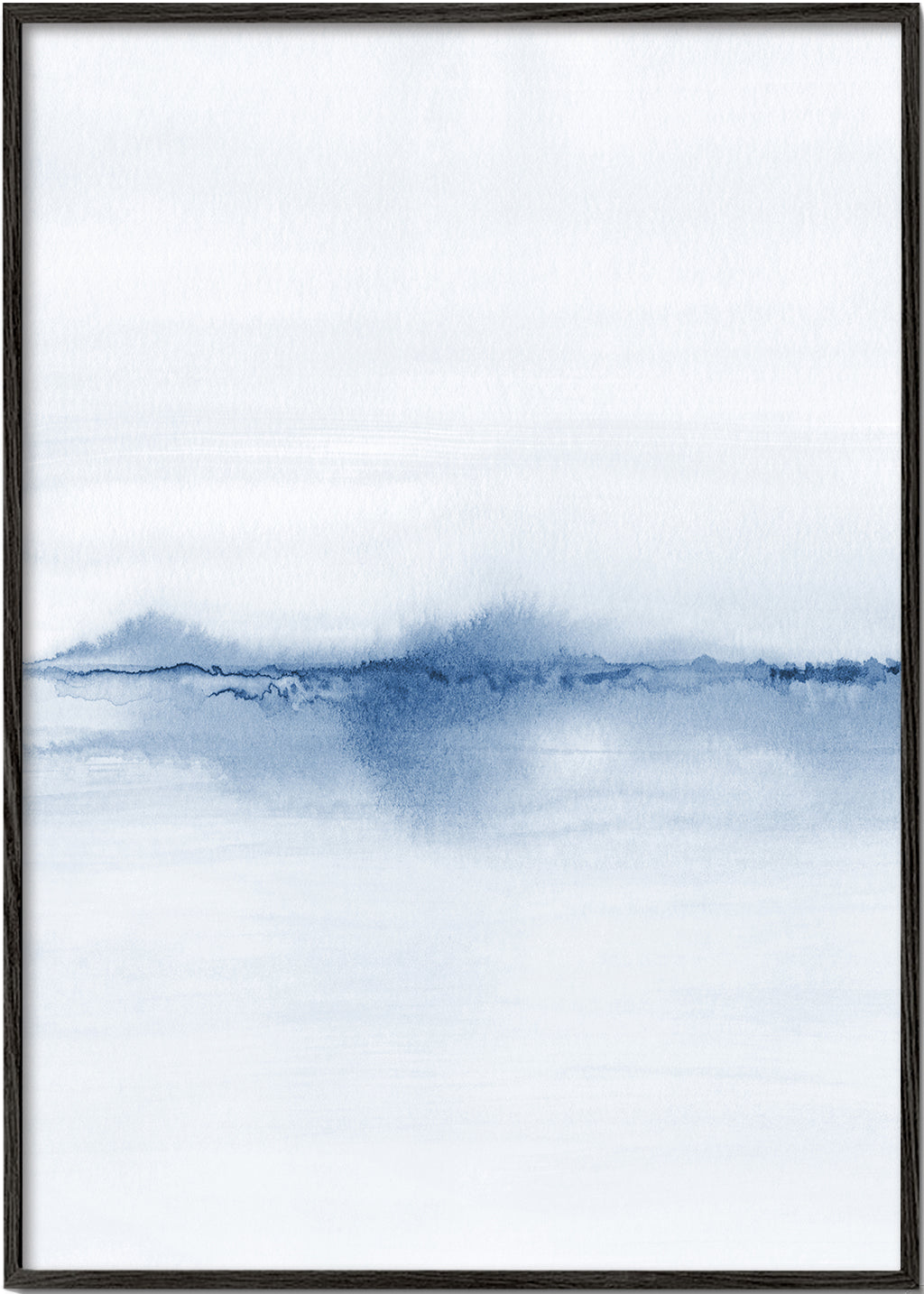 Paisagem em aquarela azul minimal