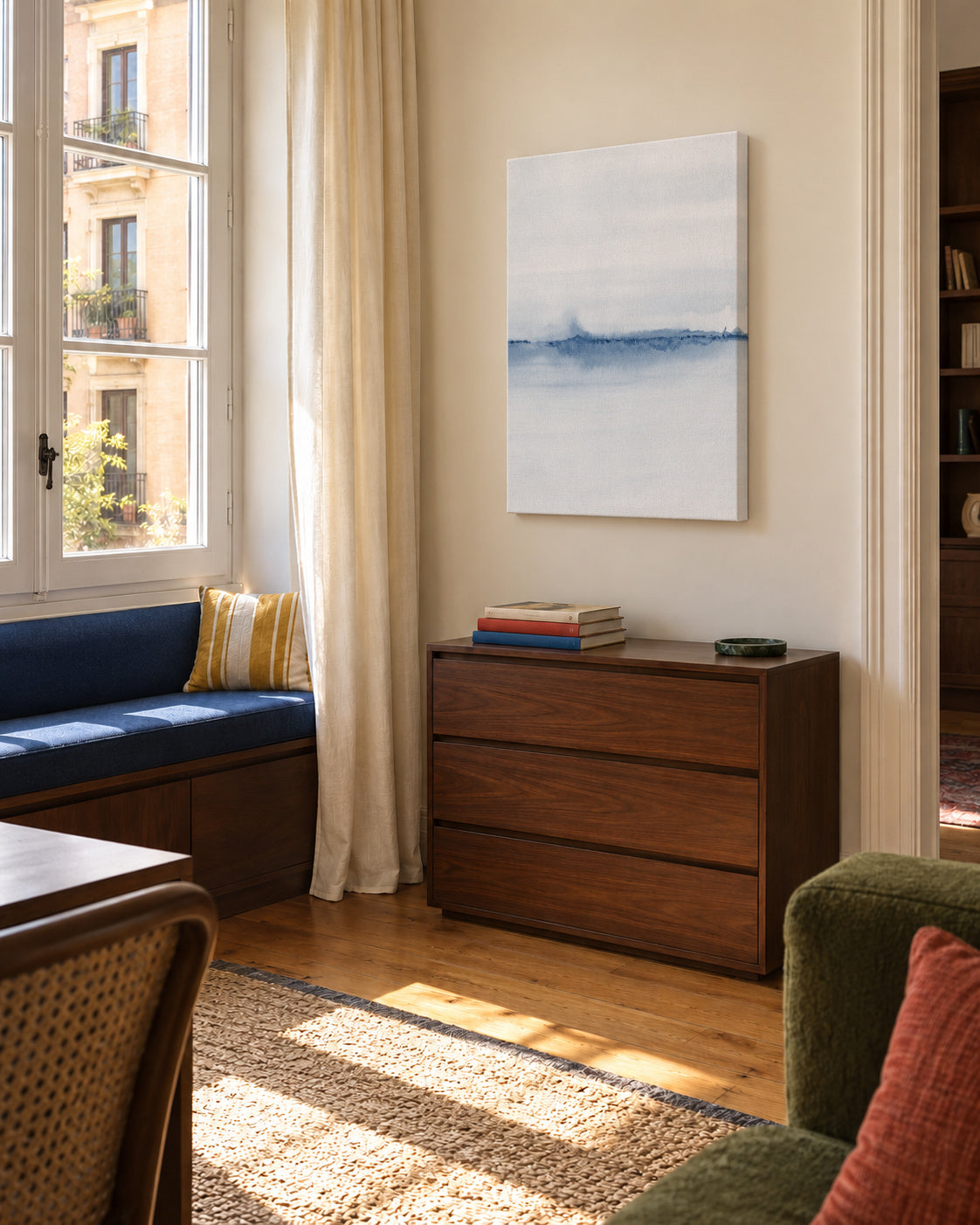 Watercolor Landscape N 29 - Unframed canvas in an interior