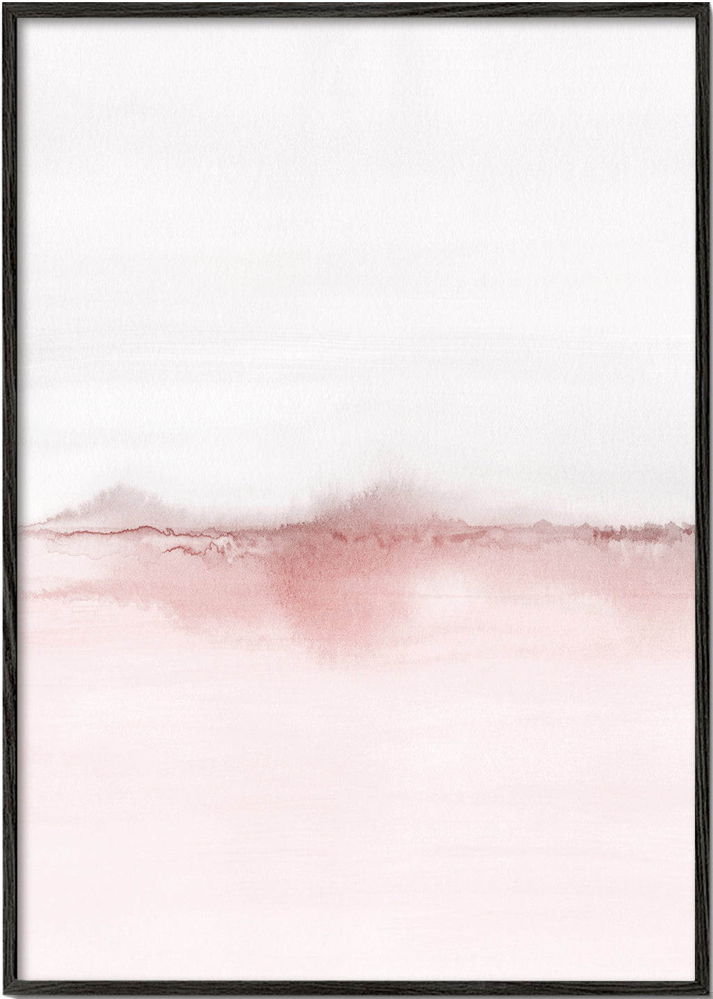 Paisagem em aguarela rosa minimalista