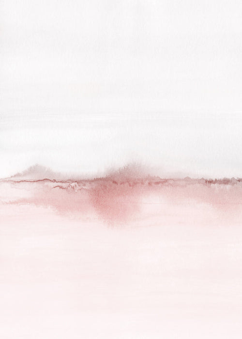 Paisagem em aguarela rosa minimalista