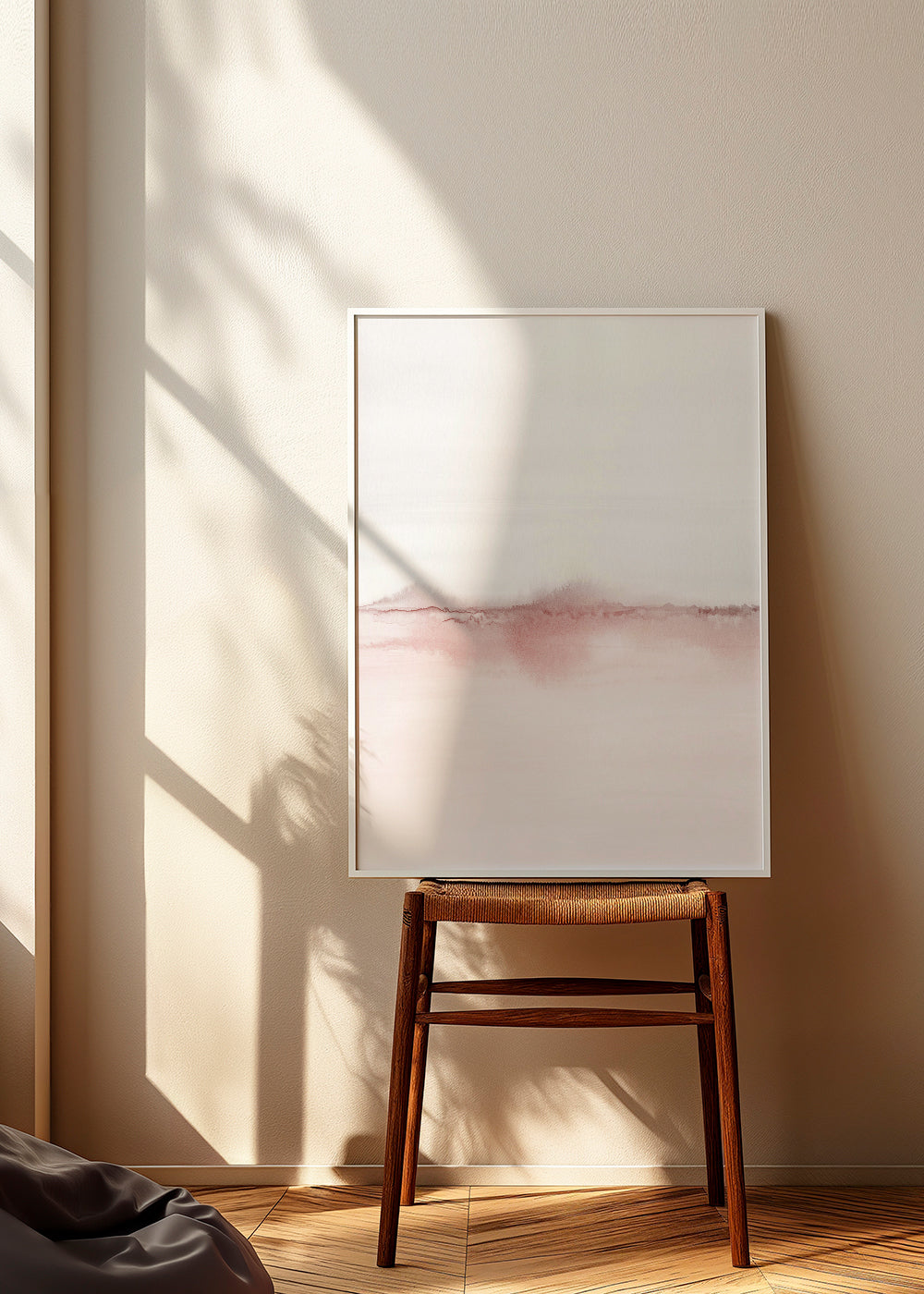 Paisagem em aguarela rosa minimalista