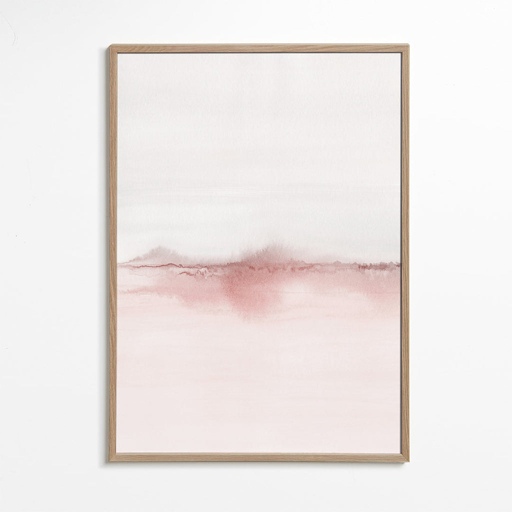 Paisagem em aguarela rosa minimalista