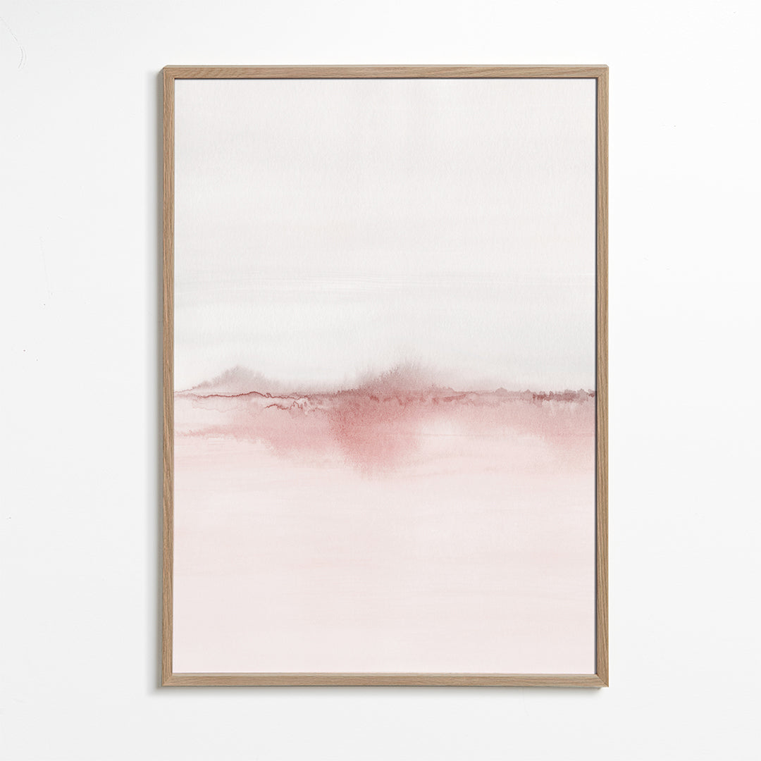 Paisagem em aguarela rosa minimalista