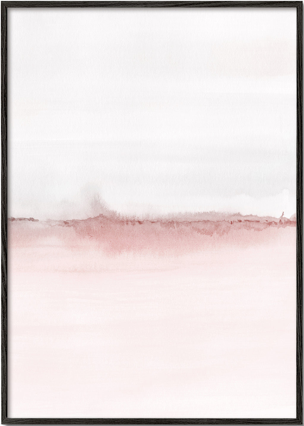 Paisagem aquarela com horizonte rosa