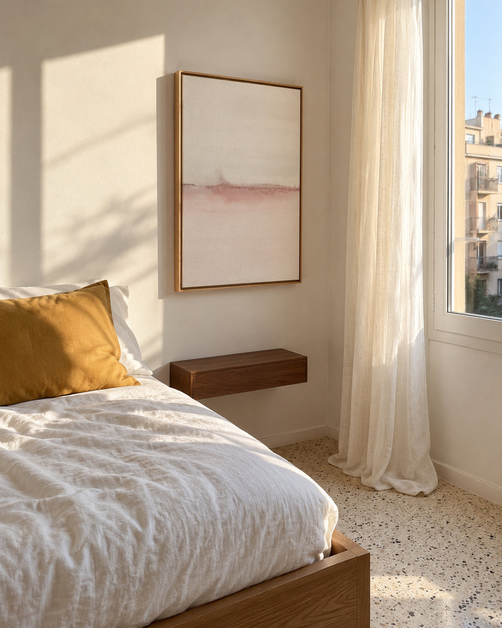 Watercolor Landscape N 31 - Framed canvas in an interior