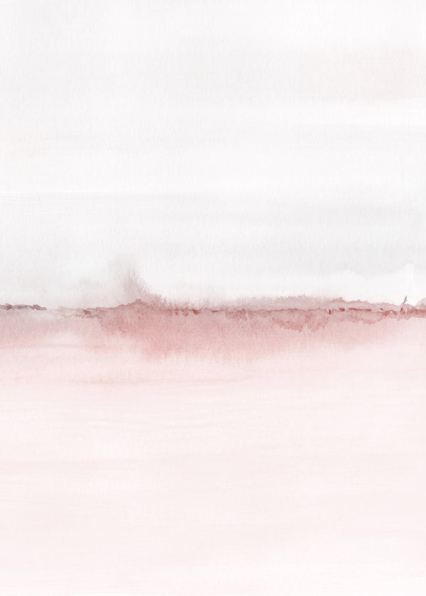 Paisagem aquarela com horizonte rosa