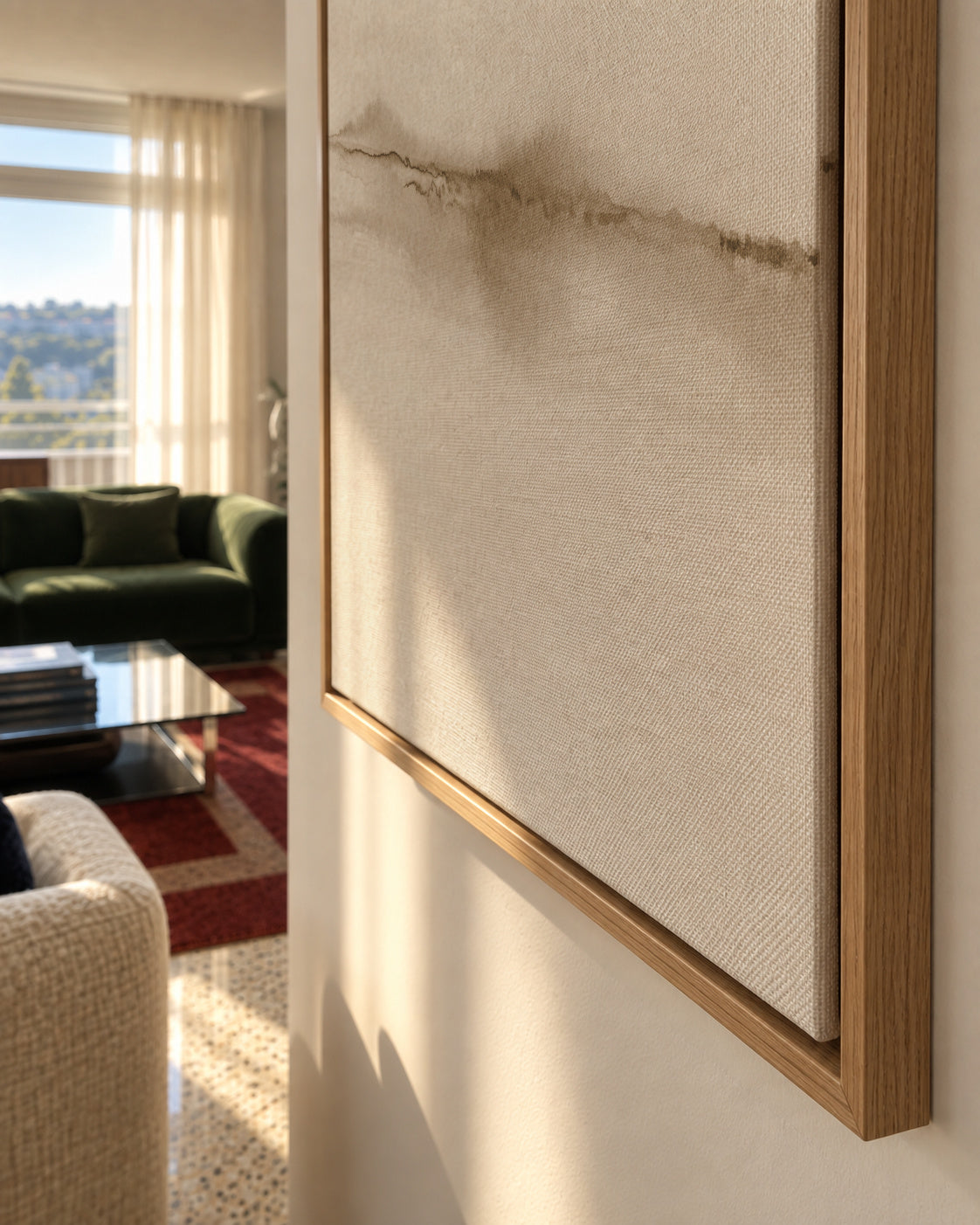 Watercolor Landscape N 32 - Framed canvas detail